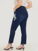Floral Embroidered Very Stretchy High Rise Jeans sold by Bloomchic
