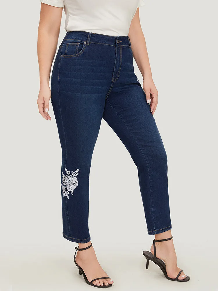 Floral Embroidered Very Stretchy High Rise Jeans sold by Bloomchic product image thumbnail 3