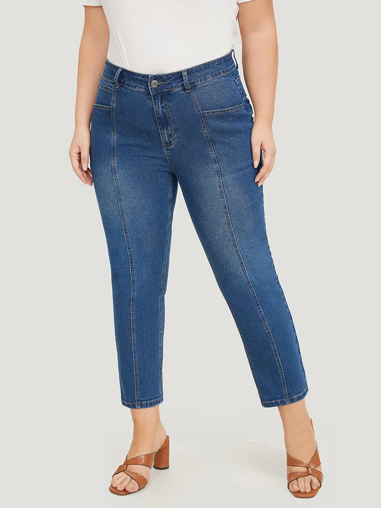 Very Stretchy Pocket High Rise Patchwork Jeans sold by Bloomchic product image thumbnail 5