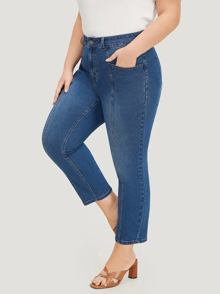 Very Stretchy Pocket High Rise Patchwork Jeans sold by Bloomchic product image thumbnail 3