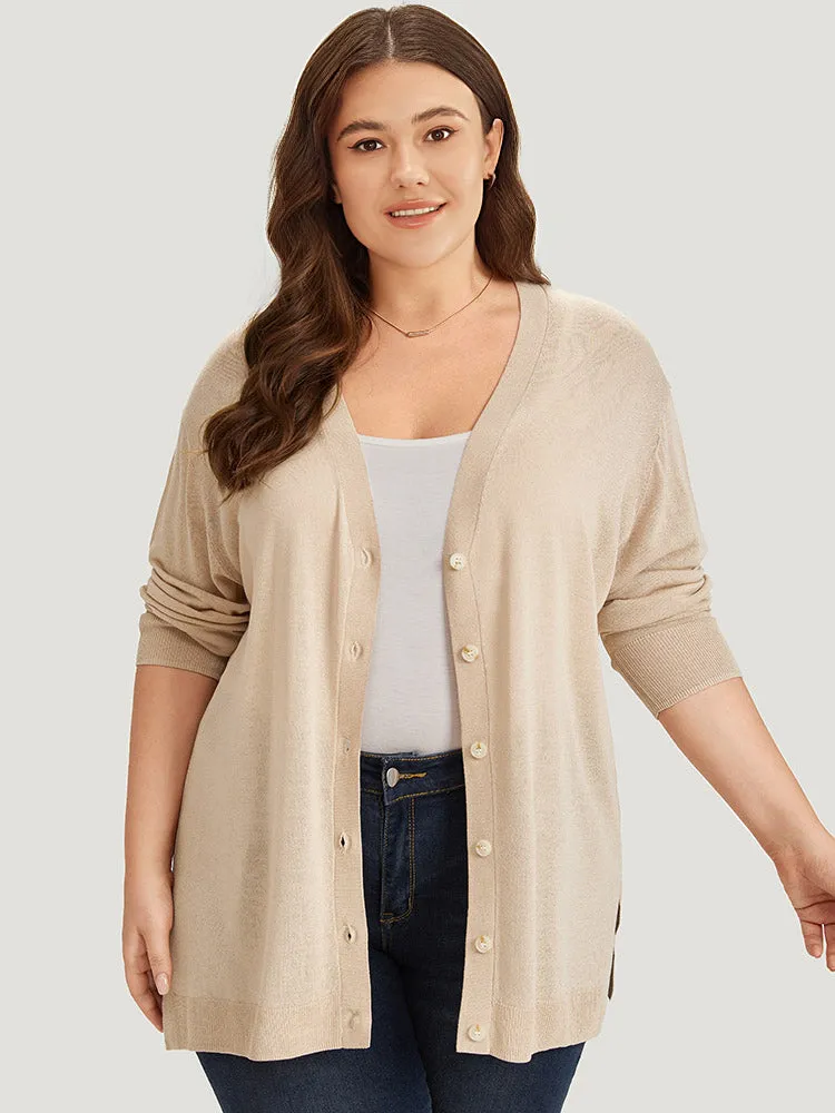 Supersoft Essentials Solid Button Through Loose Cardigan sold by Bloomchic