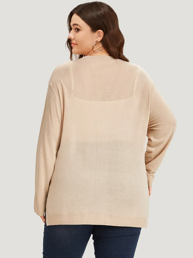 Supersoft Essentials Solid Button Through Loose Cardigan sold by Bloomchic product image thumbnail 2