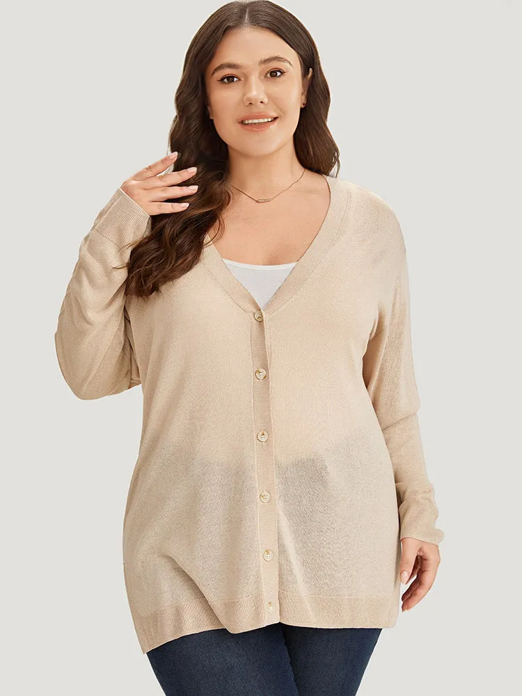 Supersoft Essentials Solid Button Through Loose Cardigan sold by Bloomchic product image thumbnail 3