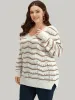 Wave Striped Cut Out V Neck Cardigan sold by Bloomchic