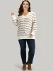 Wave Striped Cut Out V Neck Cardigan sold by Bloomchic