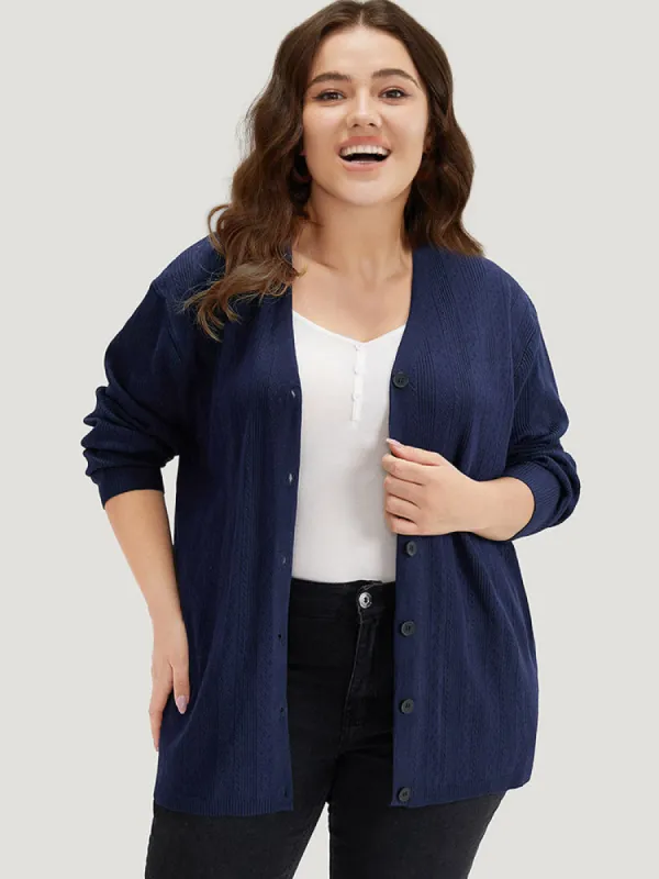 Solid Button Down Very Stretchy Cardigan sold by Bloomchic