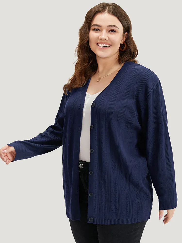 Solid Button Down Very Stretchy Cardigan sold by Bloomchic product image thumbnail 5