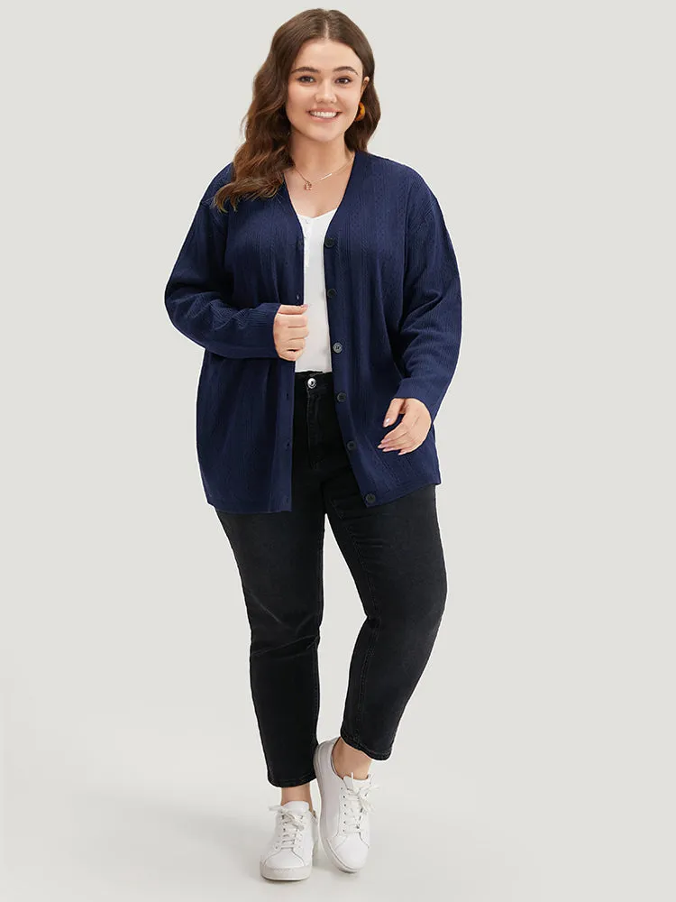 Solid Button Down Very Stretchy Cardigan sold by Bloomchic product image thumbnail 2