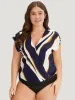 Water Ripple Surplice Neck Dolman Sleeve Bodysuit sold by Bloomchic