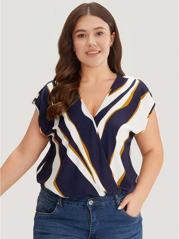 Water Ripple Surplice Neck Dolman Sleeve Bodysuit sold by Bloomchic