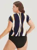 Water Ripple Surplice Neck Dolman Sleeve Bodysuit sold by Bloomchic