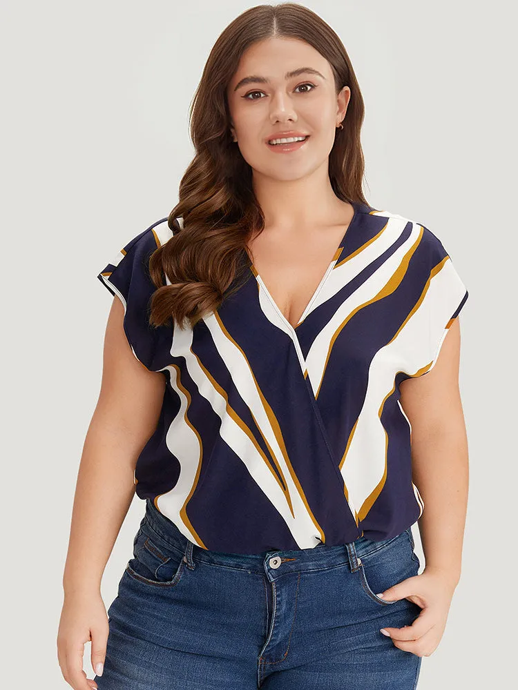 Water Ripple Surplice Neck Dolman Sleeve Bodysuit sold by Bloomchic product image thumbnail 2