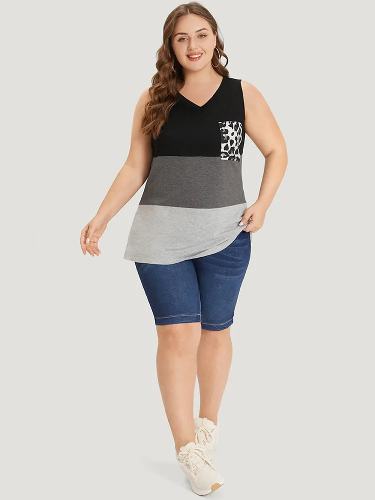 Leopard Contrast Patched Pocket Tank Top sold by Bloomchic product image thumbnail 5