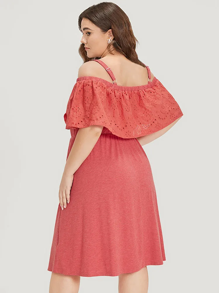 Supersoft Essentials Cold Shoulder Broderie Anglaise Layered Dress sold by Bloomchic product image thumbnail 5