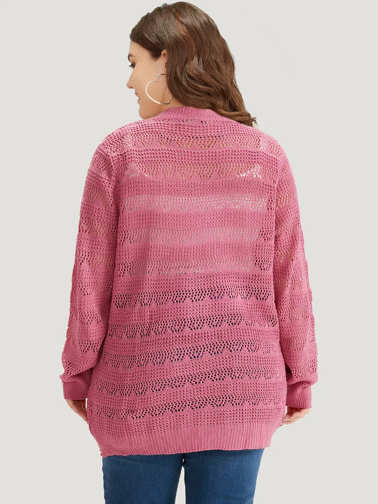 Solid Hollow Out Button Through Bodycon Cardigan sold by Bloomchic product image thumbnail 4