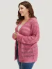 Solid Hollow Out Button Through Bodycon Cardigan sold by Bloomchic