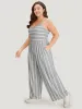 Striped Pocket Elastic Waist Cami Jumpsuit sold by Bloomchic