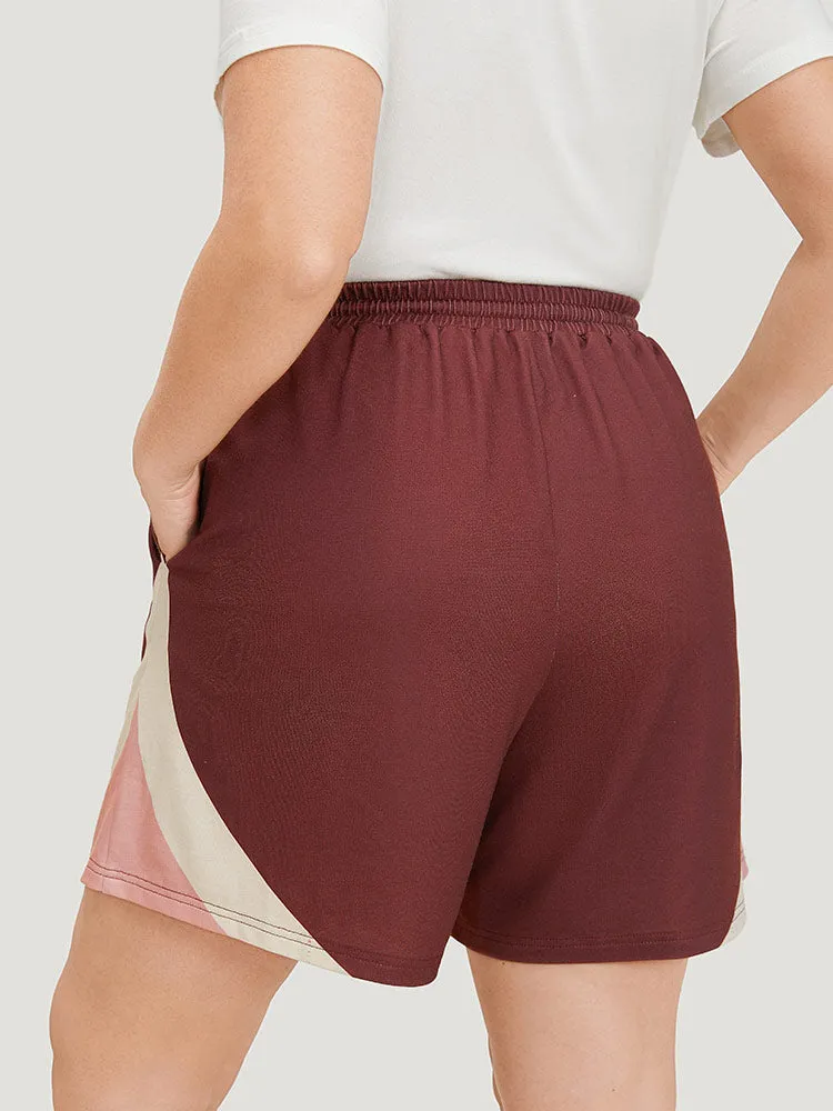 Contrast Pocket Drawstring Elastic Waist Shorts sold by Bloomchic product image thumbnail 2