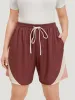 Contrast Pocket Drawstring Elastic Waist Shorts sold by Bloomchic