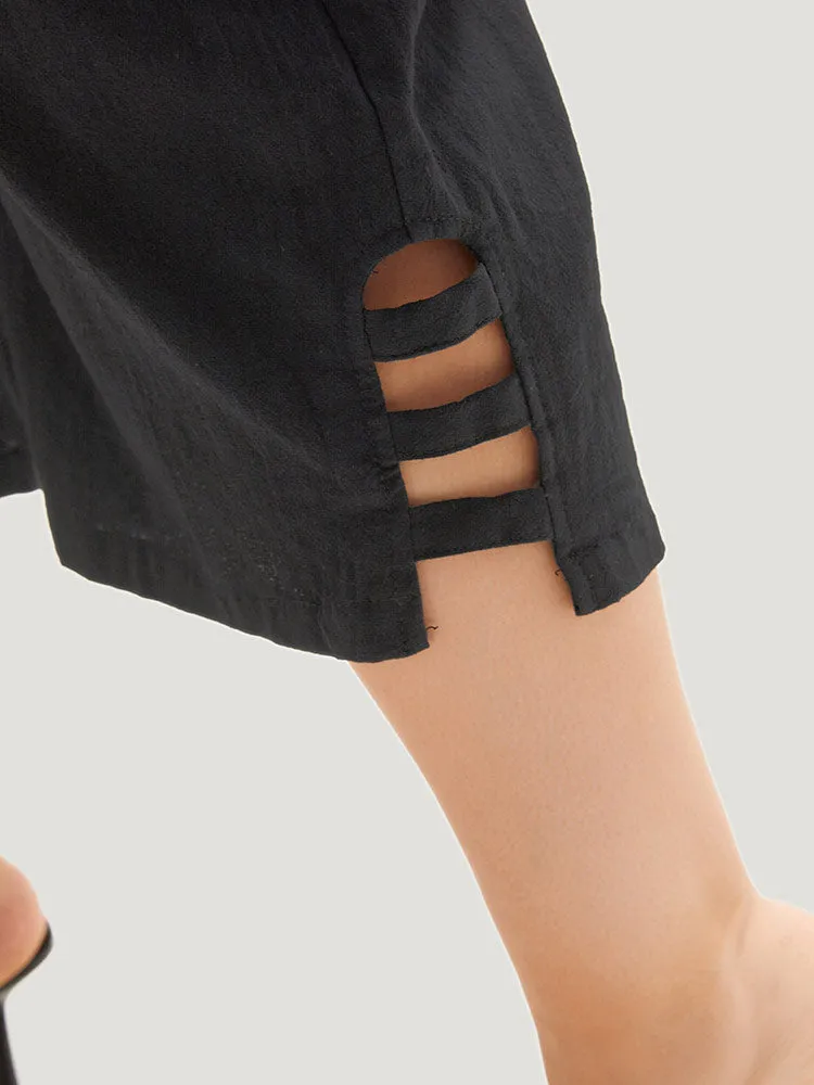 Solid Cut Out Pocket Loose Cropped Pants sold by Bloomchic product image thumbnail 5