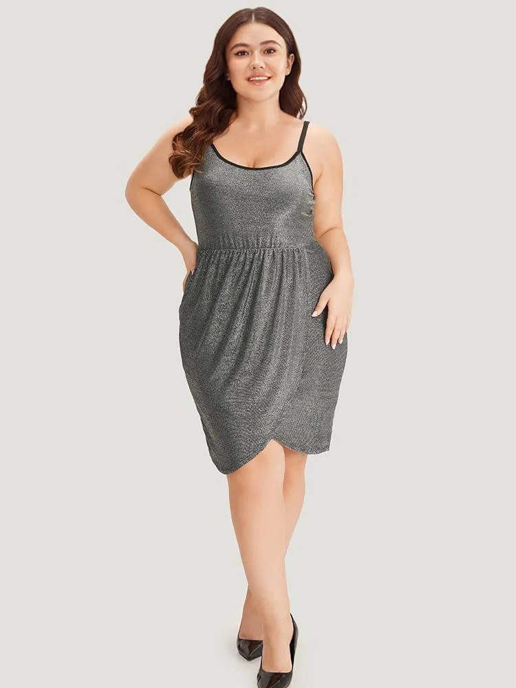 Plain Pleated Detail Wrap Hem Cami Dress sold by Bloomchic product image thumbnail 2