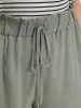 Solid Pocket Ties Paperbag Waist Pants sold by Bloomchic