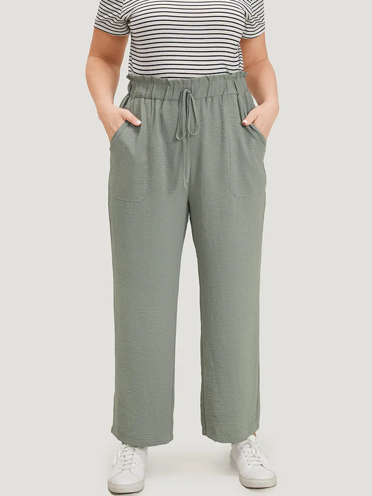 Solid Pocket Ties Paperbag Waist Pants sold by Bloomchic product image thumbnail 4