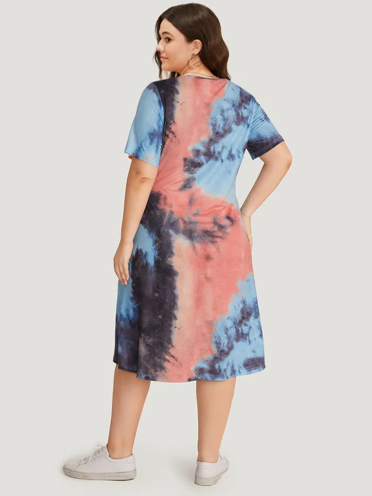 Tie Dye Pocket Crisscross Neck Dress sold by Bloomchic product image thumbnail 5