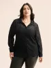 Textured Chiffon Shirt Collar Mesh Blouse sold by Bloomchic