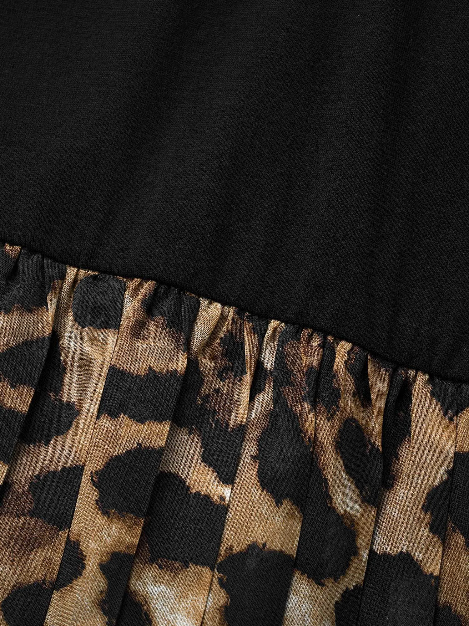 V Neck Leopard Print Patchwork Dress sold by Bloomchic product image thumbnail 5