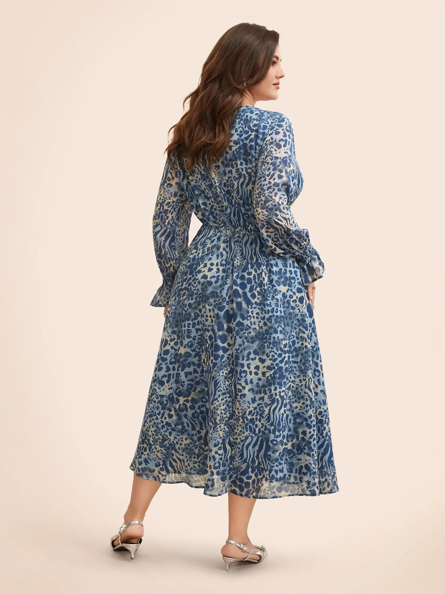 Leopard Print Chiffon Tie Knot Dress sold by Bloomchic product image thumbnail 3