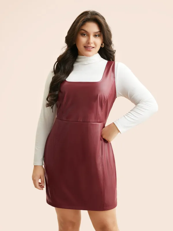 Solid PU Leather Bodycon Dress sold by Bloomchic