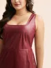 Solid PU Leather Bodycon Dress sold by Bloomchic