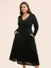 V Neck Flocking Mesh Midi Dress sold by Bloomchic