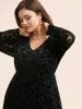 V Neck Flocking Mesh Midi Dress sold by Bloomchic