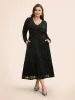 V Neck Flocking Mesh Midi Dress sold by Bloomchic