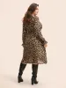 Leopard Print Lace Up Lantern Sleeve Dress sold by Bloomchic