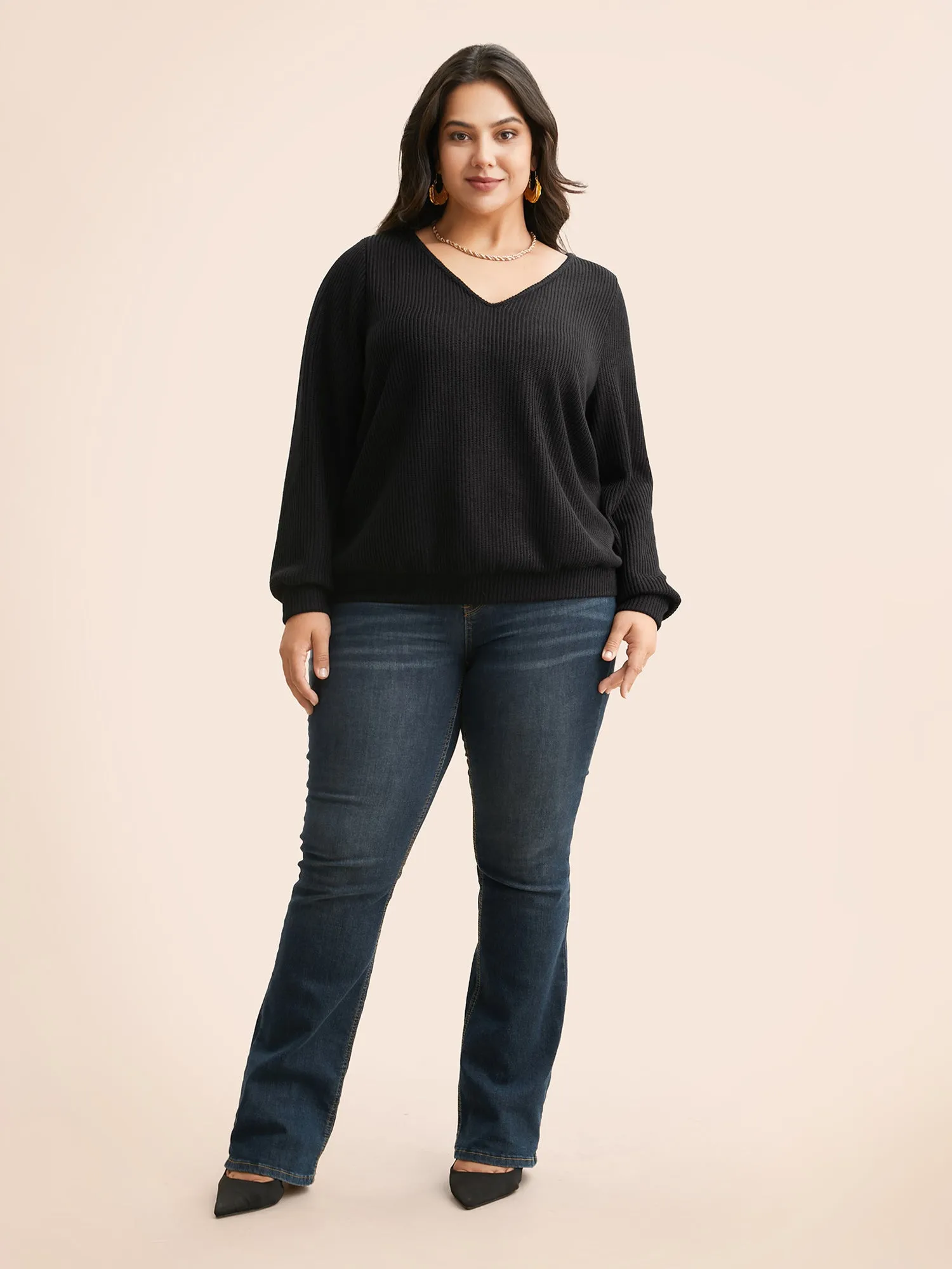 Textured Contrast Tie Knot Sweatshirt sold by Bloomchic product image thumbnail 3