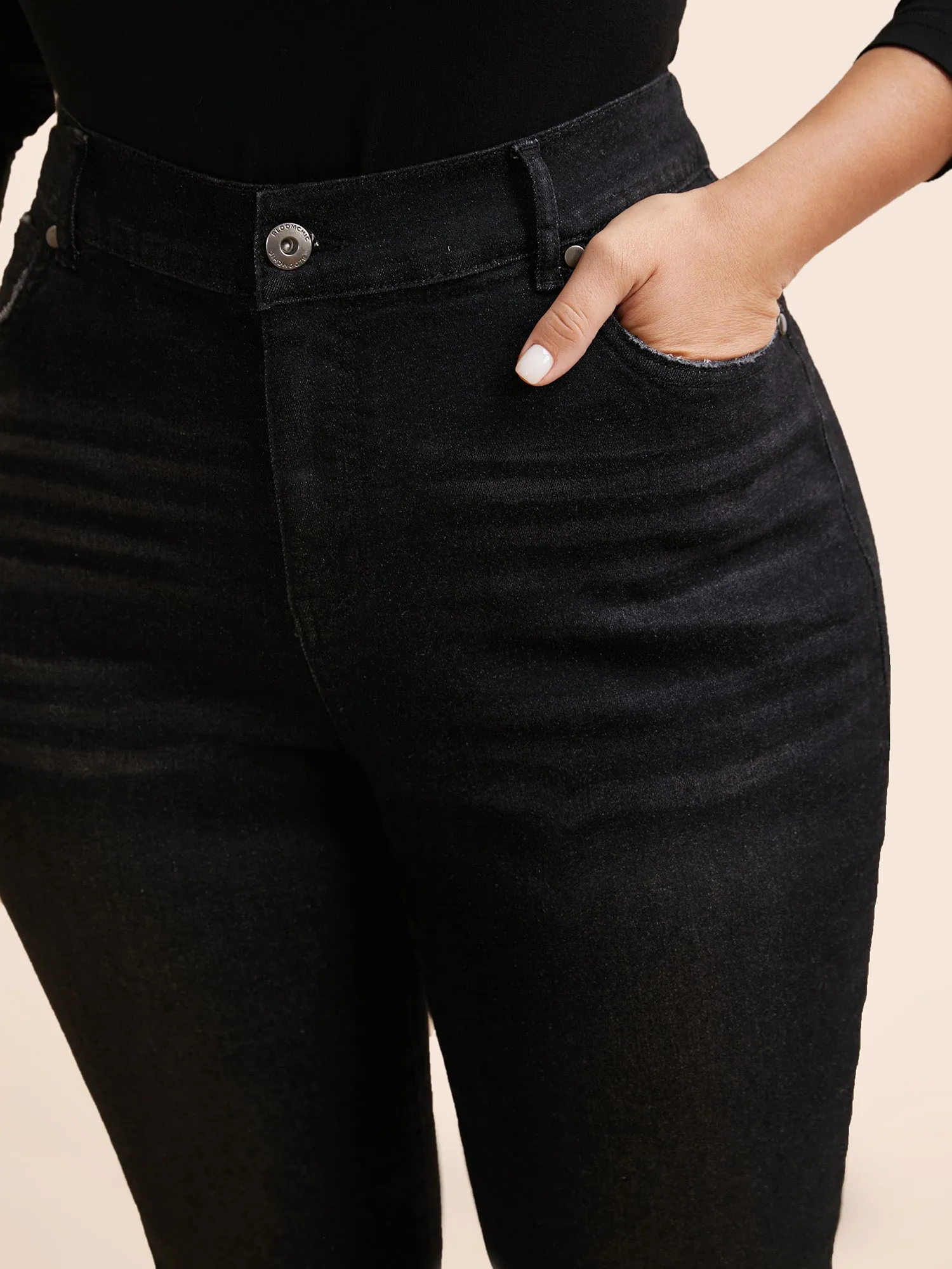 Dark Wash Buttoned Zipper Bootcut Jeans sold by Bloomchic product image thumbnail 4