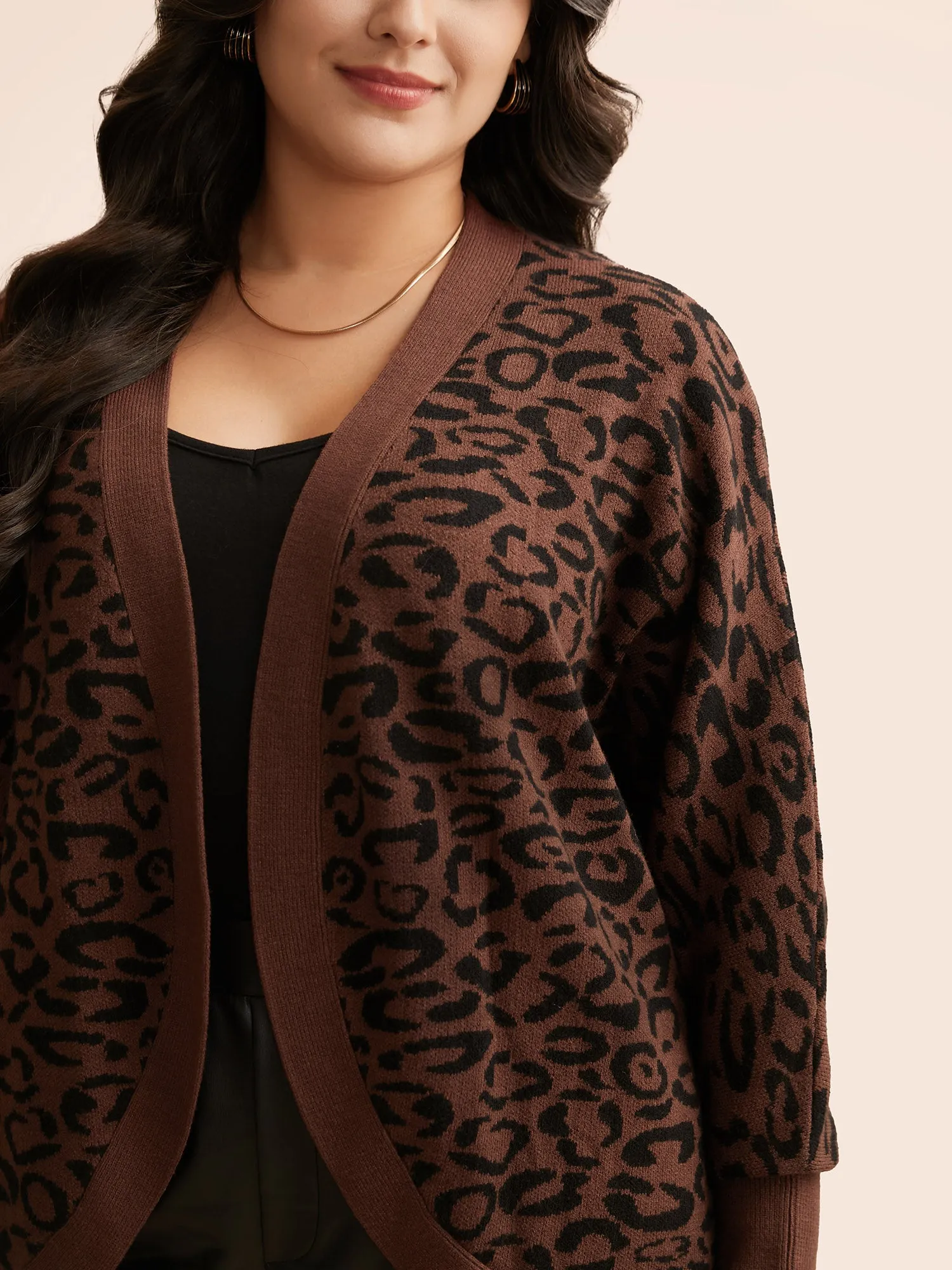 Supersoft Essentials Leopard Print Dolman Sleeve Cardigan sold by Bloomchic product image thumbnail 4