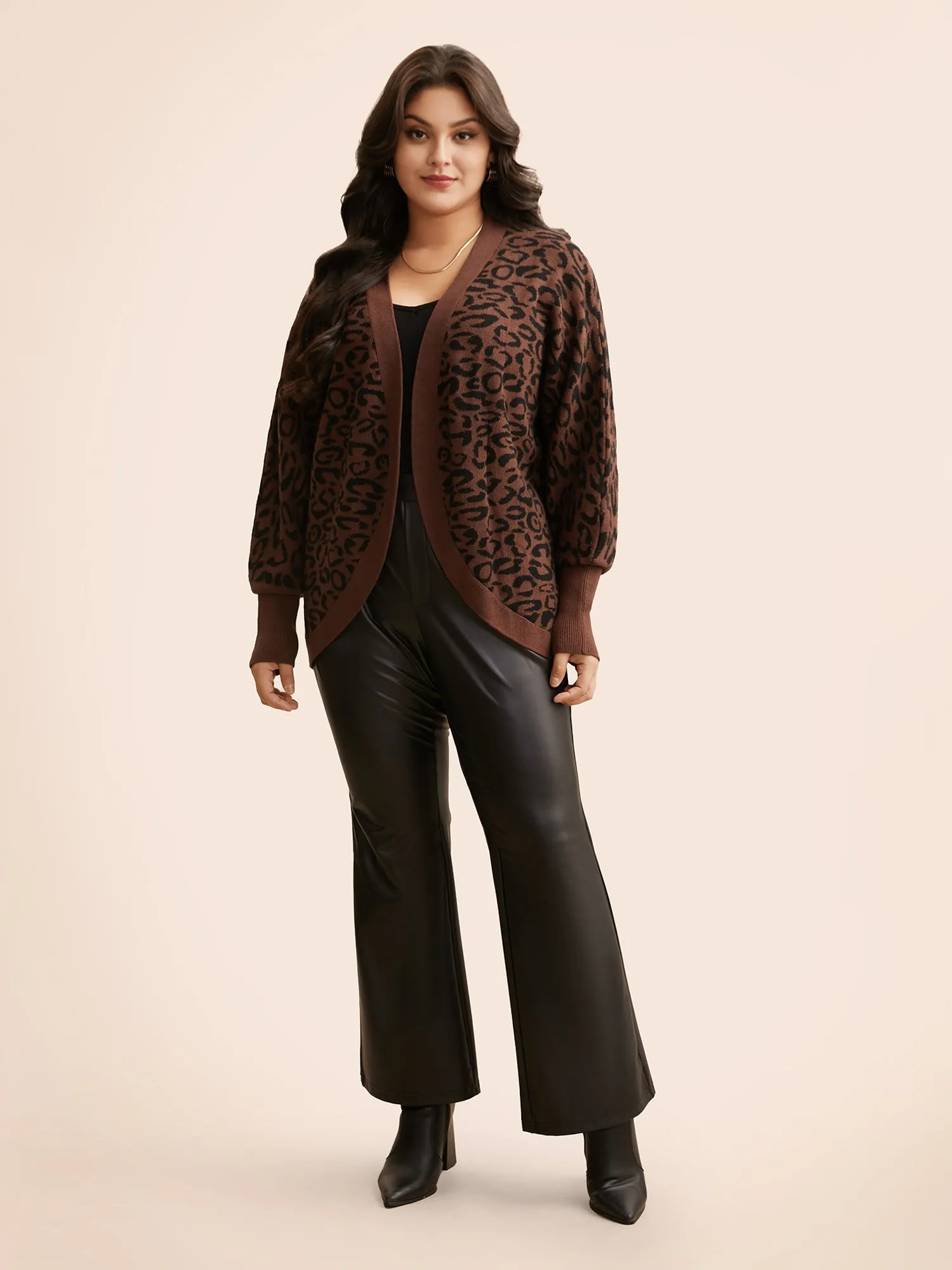 Supersoft Essentials Leopard Print Dolman Sleeve Cardigan sold by Bloomchic product image thumbnail 3
