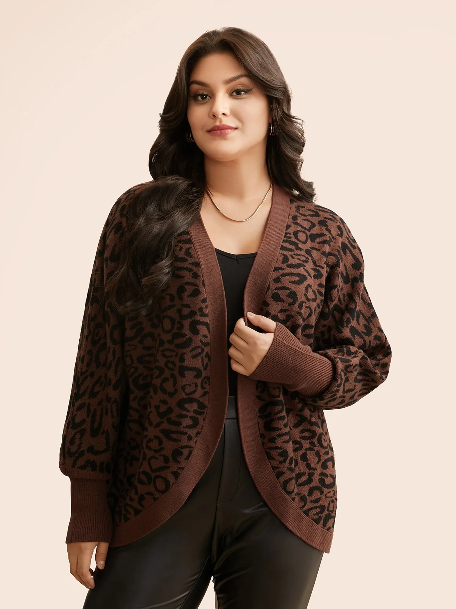 Supersoft Essentials Leopard Print Dolman Sleeve Cardigan sold by Bloomchic