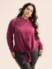 Shirt Collar Broderie Anglaise Tie Knot Blouse sold by Bloomchic