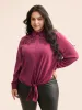 Shirt Collar Broderie Anglaise Tie Knot Blouse sold by Bloomchic