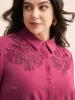Shirt Collar Broderie Anglaise Tie Knot Blouse sold by Bloomchic