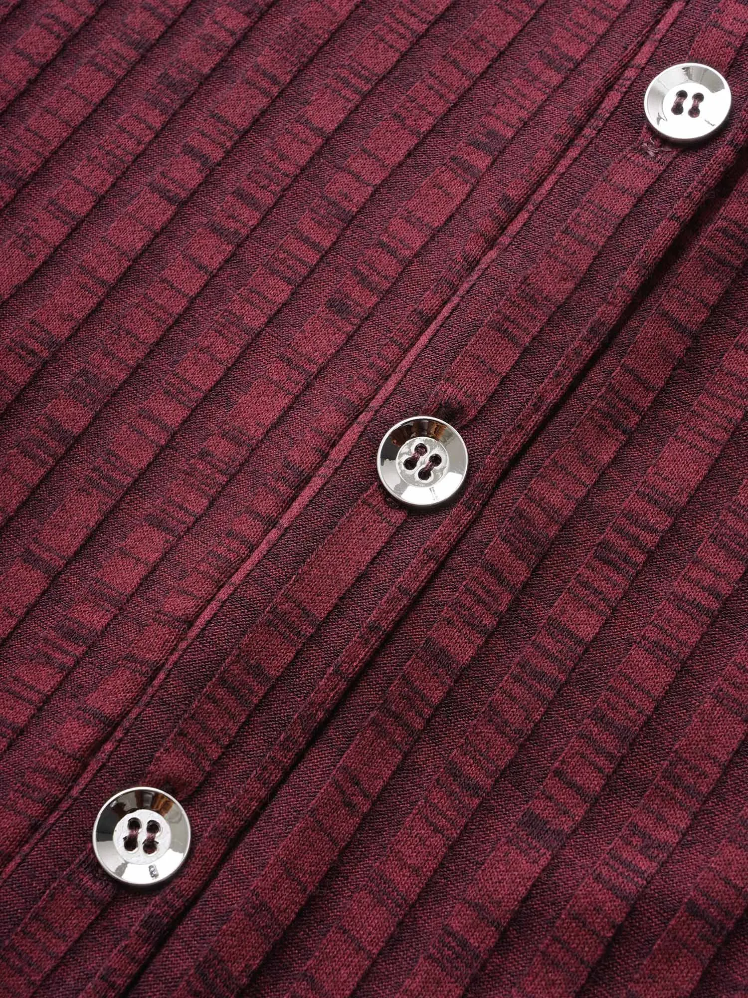 Shirt Collar Textured Button Up Dress sold by Bloomchic product image thumbnail 5