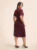 Shirt Collar Textured Button Up Dress sold by Bloomchic