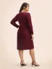 V Neck Split Hem Textured Dress sold by Bloomchic