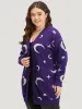Moon Print Open Front Cardigan sold by Bloomchic