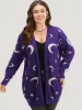 Moon Print Open Front Cardigan sold by Bloomchic